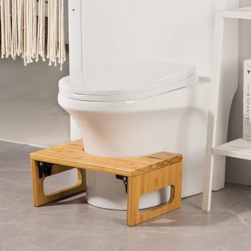 Adult Toilet Stool，Wooden Toilet Stool，Foldable Toilet Stool，Bamboo Toilet Stool， Healthy and Portable Toilet Stool for Natural and Comfortable Excretion
