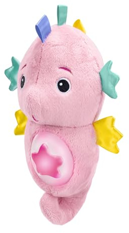 Baby Einstein Sea Dreams Sjöhäst, insomningshjälp, gosedjur och vit bullerapparat för baby – med Cry-Reply teknik, Mage, oceanljud och klassisk, perfekt för nyfödda, rosa