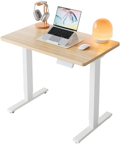 HUANUO 80 x 48 cm Standing Desk with 4 Memory Height Settings, Sit Stand Up Desk for Home Office & Computer Workstation
