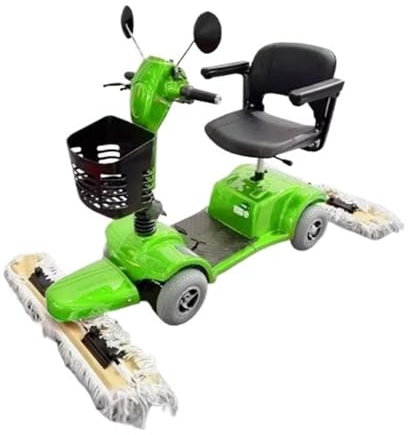 Barredora de Empuje Industrial Conducción de Carro de Polvo eléctrico, Piso Comercial, Taller de fábrica de propiedades, vehículo de Limpieza, fregadora de Pisos(Green)