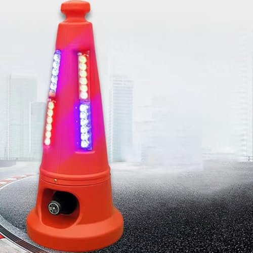 High Visibility Traffic Cone with LED Lights, Portable Wind Resistant Design, Remote Control, Ideal for Road Parking and Driving Practice, 800-1000M Distance - Safety Essentials