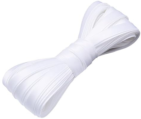 10m White Satin Binding Cord 1cm Wide Bias Tape for Sewing Fabric Edge Trimming
