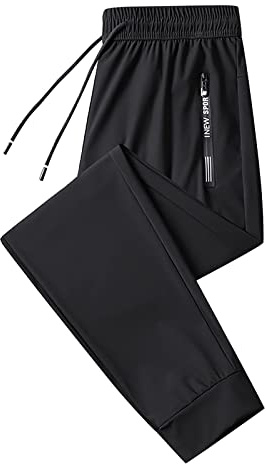 Pantalon de survêtement sportif ample pour homme - En soie glacée - Taille haute - Coupe ample et confortable - Pantalon de jogging 2025 - Pantalon de détente décontracté athlétique - Doux et