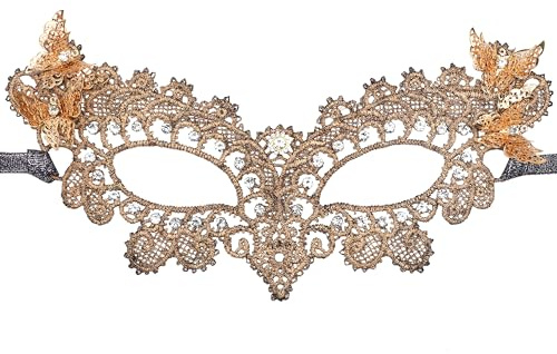 ETOFETE Lace Butterfly Masquerade Mask 1920s Vintage Halloween Carnival Half Mask Face Accessories Eyemask Costume for Women Men