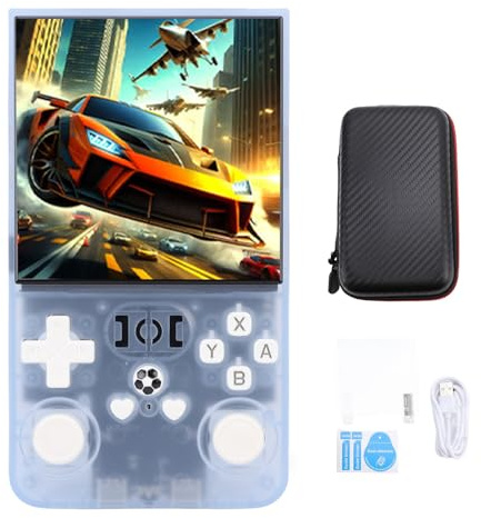 Topiky R36max Retro Handheld Game Console, 4in IPS HD Screen Rétro Retro Gaming Console, 60 ＋ Console de Jeu Rétro D'émulateur de 60 ＋, Système Linux Open Source Portable Hand Held (BLUE1)