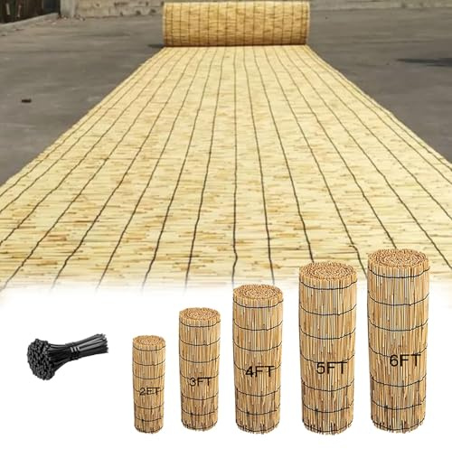 Brise-vue en bambou naturel - Idéal pour extérieur, jardin, balcon, cour et terrasse - 1,75 x 16 m