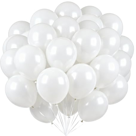 Solinorex 100 Stück Weiße Latex-Luftballons 30 cm (12 Zoll) – Premium-Partyballons aus Naturlatex mit Matt-Oberfläche für Hochzeiten, Geburtstage & Feierdekoration (Weiß, Ø30,48 cm）