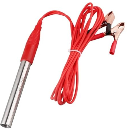 Calentador de agua de inmersión de 24 V CC, elemento de calefacción portátil con clip de cocodrilo para viajes de camping, 300 W-500 W (500 W)