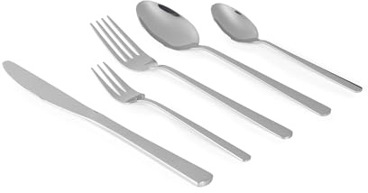 Russell Hobbs Vienna Cutlery Set, 30 Piece, Stainless Steel, Service for 6 | 18/0 Food Grade, Mirror Polished Finish, Dishwasher Safe, Includes Knives Forks Spoons Teaspoons, Rust Resistant