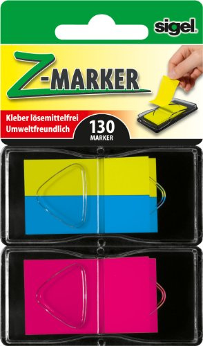 Sigel HN487 Haftmarker im Spender, 130 Streifen, 2x Mini, 1x Standard in 3 Farben