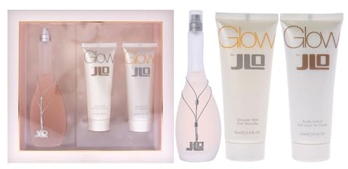 Jennifer Lopez Glow EDT en aerosol, loción corporal y gel de ducha, 3.4 oz/2.5 oz/2.5 oz