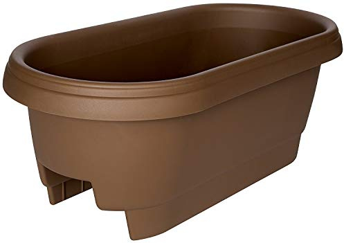 Bloem Oval Classic Deck Rail Planter Box, Chocolate 24