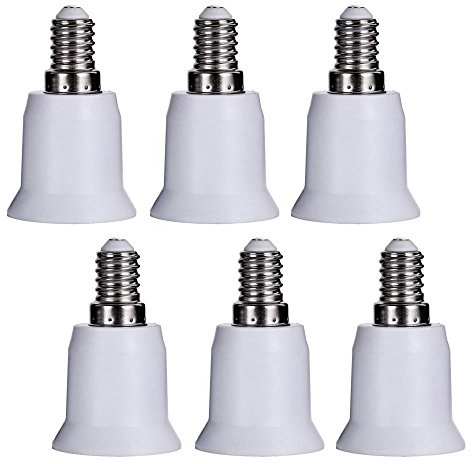 (5pcs/Pack) YiLighting - E14 European Base to E26/E27 Edison Base LED Light Lamp Bulbs Sockets Adapter Converter Used for LED and CFL lights, (Not for Incandescent light bulbs)