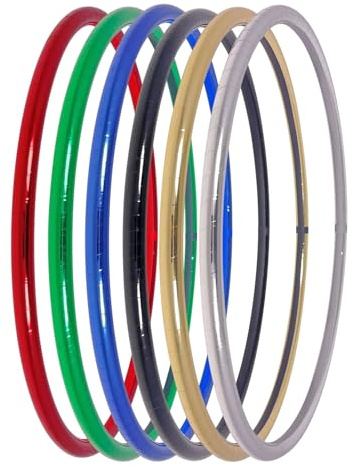 hoopomania Metallic Hula Hoop Reifen, Ø80cm Schwarz
