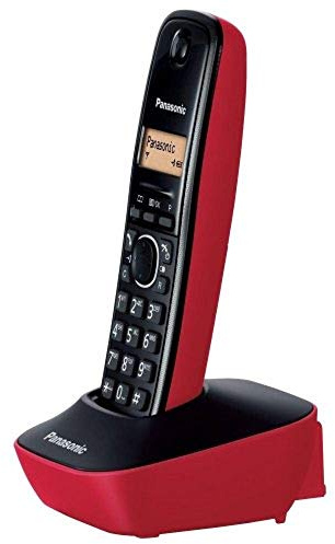 Panasonic KX-TG1611 – Telefono, DECT, Desk/Wall, Nero, Rosso, LCD, AAA, Nickel-Metal hydride (NiMH)