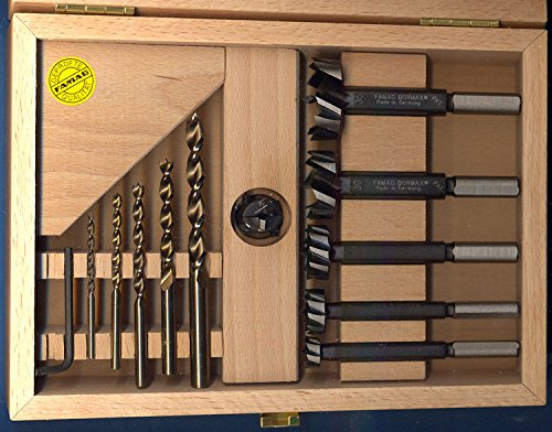 FAMAG Bormax 2.0 Kombi-Satz mit Schlangenbohrer/Aufsteckversenker, GL 320mm; Bohrer D 14,16,18mm und Versenker D 40,50,60mm