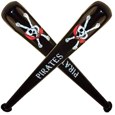 Spassprofi 2 aufblasbare Piratenkeulen Motiv Totenkopf Keule aufblasbar Baseballschläger