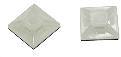 100x Klebesockel für Kabelbinder 12,5x12,5mm Weiß natur Selbstklebend