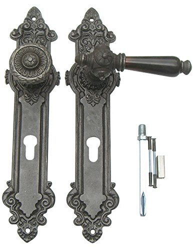 Haustür Beschlag Gründerzeit Jugendstil Gusseisen antik #48-1a-GHN