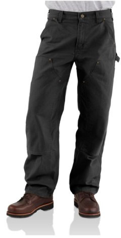 Carhartt Salopette droite en toile de canard délavée pour homme, noir, Small