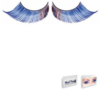 Blau-Flieder Federn,künstliche. Falsche Wimpern mit kostenlose Klebstoff.