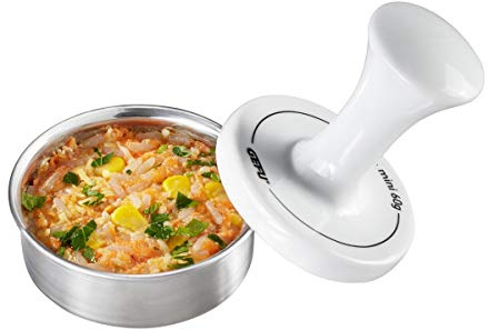 GEFU Hamburgerpresse SPARK | Burgerpresse klein Ø 7,8 cm | Mini Burger Presse Edelstahl | 60 g Patty Maker