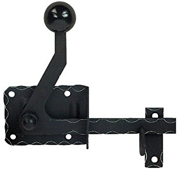 Pollmann®Baubeschläge 3575003 Gartentorfalle R verstellbar mit Randhämmerung, schwarz