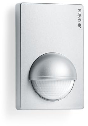 Steinel Bewegungsmelder IS 180-2 silber, 180° Infrarot Bewegungssensor, Dämmerungssensor für Innen- und Außenbereich, (B x H) 76 mm x 120 mm