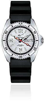 CHRIS BENZ ONE Medium 200M Taucheruhr mit Kautschukband, Haifischsilber, silberne Lünette