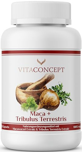 Vitaconcept I Maca + Tribulus Terrestris (6685 mg + 5680 mg Tagesdosis) I 120 Kapseln I laborgeprüft I vegan