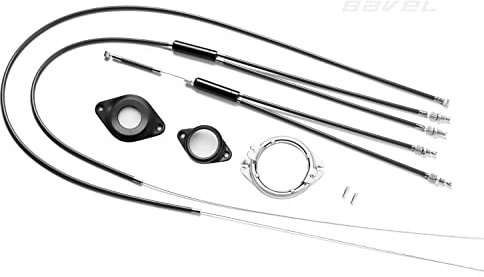 BMX Bike Gyro Brake Cables,Full Kit BMX Bicycle Brake Line Set Cable Wire,Front + Rear (Upper + Lower) with Spinner Rotor (Complete Set) for Bike Part Replacement - Black (BLACK)