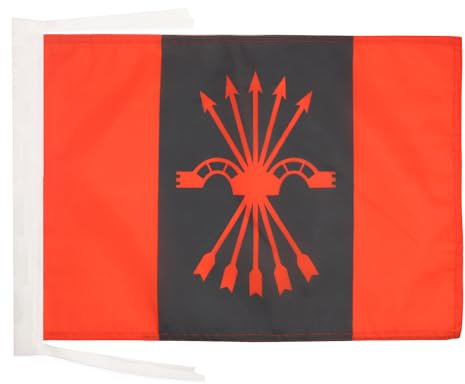 AZ FLAG Bandiera Falange Española De Las J.O.N.S 45x30 cm - Bandierina Movimento Nacional 30x45 cm Cordicelle