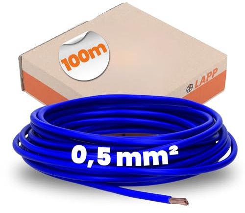 Lapp 100m H05V-K 0,5 mm² Ultramarinblau - PVC Aderleitung Flexibel | Einzelader für Schaltschrank & Leuchten - Feindrahtige Litze 0,5mm2 - Kupferleitung zur Verdrahtung - Meterware