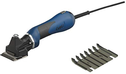 LISTER Pferdeschermaschine LI CUTLI + Messersatz LI 102 + Spezial-Schermaschinenöl + Kunststoffkoffer, Schermaschine für Pferde, professionelle Schur für ihr Pferd, Farbe/Scherkopf: saphirblau/schwarz