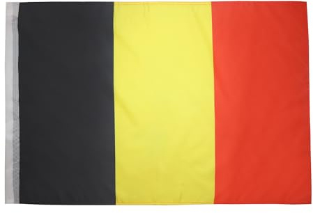 AZ FLAG Flagge Belgien 90x60 cm Fahne Belgische Leichtes Polyester Hohlsaum | Für innen dekorative Flagge doppelte Nähte und verstärkte Kanten mit Masttunnel
