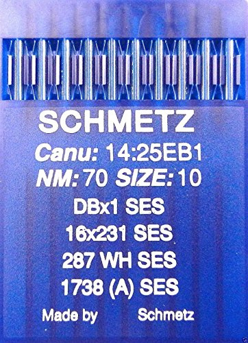 Schmetz 10 287 WH SES Nähmaschine Nadeln Rundkolben 70