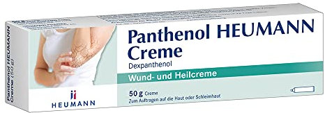 Panthenol HEUMANN Creme: Wund- und Heilsalbe zur Förderung der Wundheilung bei Verbrennungen, kleinen Wunden und trockener Haut, entzündungshemmende Salbe, 50 g