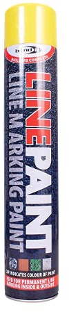 Survey Line Marker Marking Spray Paint 750ml - Yellow Permanent