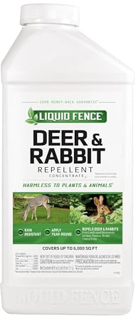 Liquid Fence Deer And Rabbit Repellent Concentrate 40 Ounces, Apply Year-Round