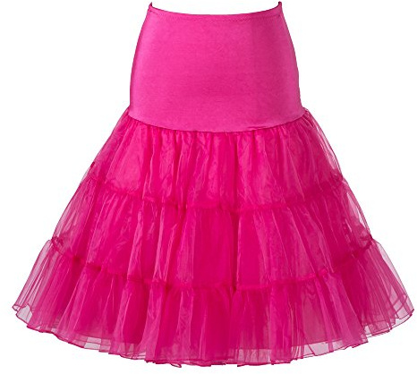 26 Retro 50s Underskirt Swing Vintage Petticoat Fancy Net Skirt Dark Pink