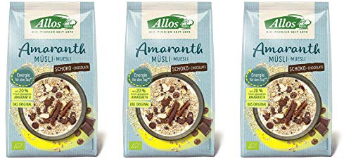 Allos Vita Korn Amaranth Schoko Müsli, 3er Pack (3 x 375 g)