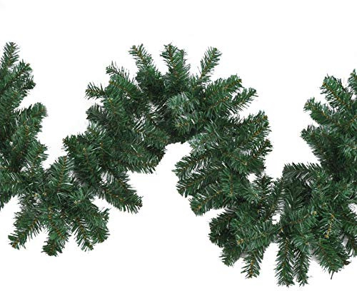 HI Tannengirlande 270 cm - wetterfeste, grüne Girlande (Indoor & Outdoor), weihnachtliche Girlande als Weihnachtsdeko aussen & innen, mit 210 Zweigen