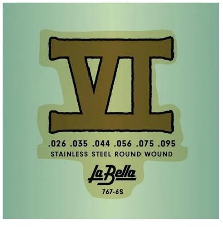 La Bella Strings »BASS VI - 767-6S - FOR JAGUAR®- STYLE BASSES« Saiten für E-Bass - Stainless Steel Round Wound - Set: 026/035/044/056/075/095