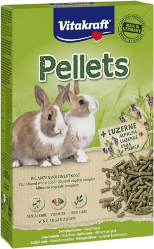 Vitakraft Pellets - Cibo per Conigli Nani con Erba Medica - Promuove la digestione (7 x 800 g)