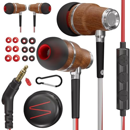 Symphonized Wired Ear buds with Microphone — 90% Noise Cancelling In Ear Headphones Wired, Ear Buds Wired, Earbuds for Computer, Android & PC — Corded Earbuds, Plug In Earphones with Mic (3.5mm Jack)