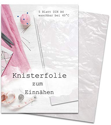 Nastami Knisterfolie zum Einnähen, 5 Blatt DIN A4, Transparent, Handmade crafts, Craftpapier