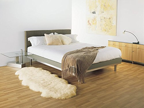 Reissner Lammfelle | Echtes Merino Schaffell | Naturform 2-Fach | hoch-/langflorig | Lammfell Teppich Kaminvorleger Bettvorleger Läufer | 180x60cm beige