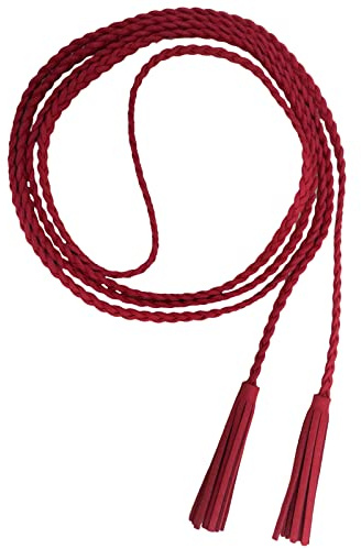 Nanxson Damen Taillengürtel Gewebte Quasten Kettengürtel Leder Gürtel | Schmaler Taillengürtel,Dünner Gürtel,Modische Accessoires,mit Quaste,für Jeans,Hosen,Kleider