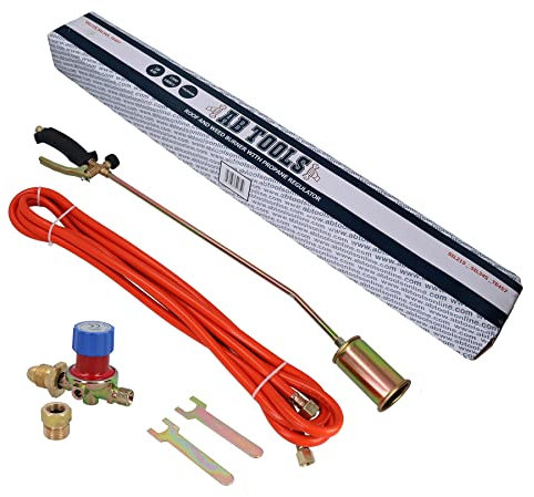 AB Tools Gas Torch Burner 5m Propane Hose Roofer Plumber Weed Regulator Garden