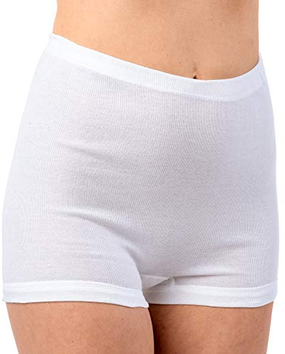 HERMKO 1650 3-Pack Ladies' Full-Brief Knickers in 100% bio-Cotton, Colour:White, Size:30 (XXXL)